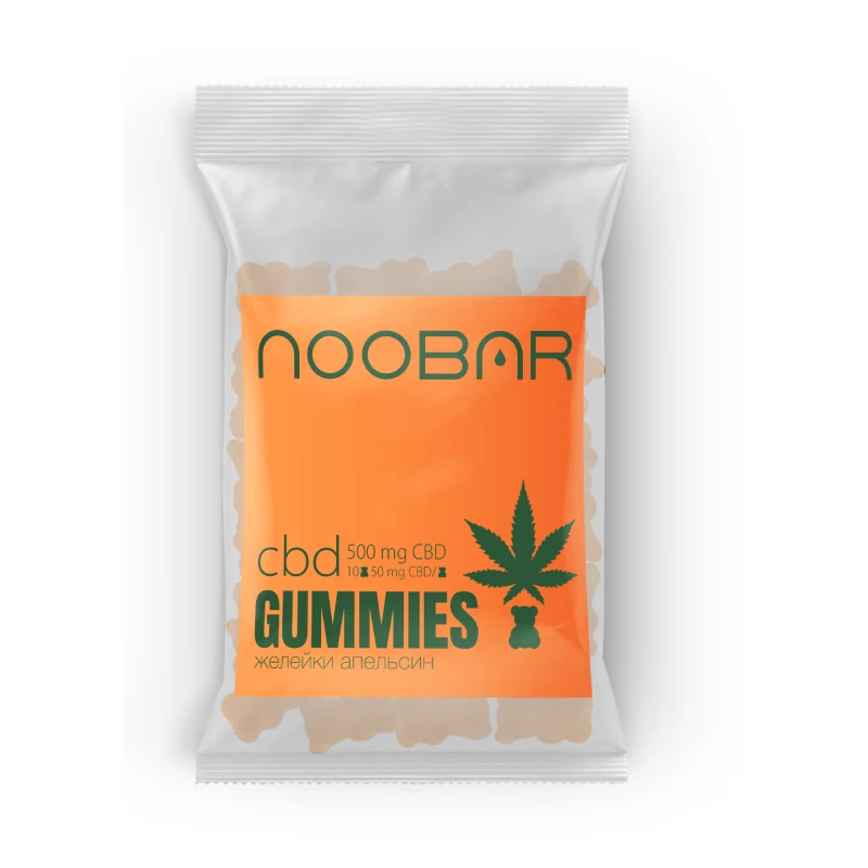 Желейные CBD мишки Noobar – Зип пакет (10 шт) Апельсин